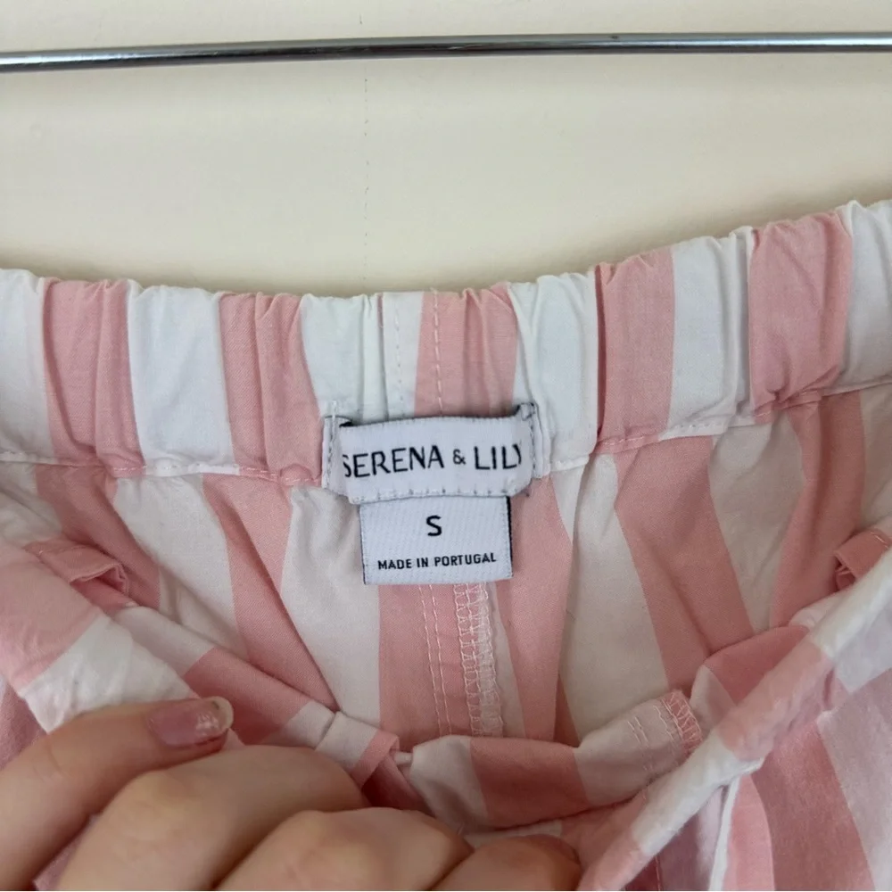 Serena & Lily Pink and White Striped Lounge Pants Size Small - Picture 2 of 3